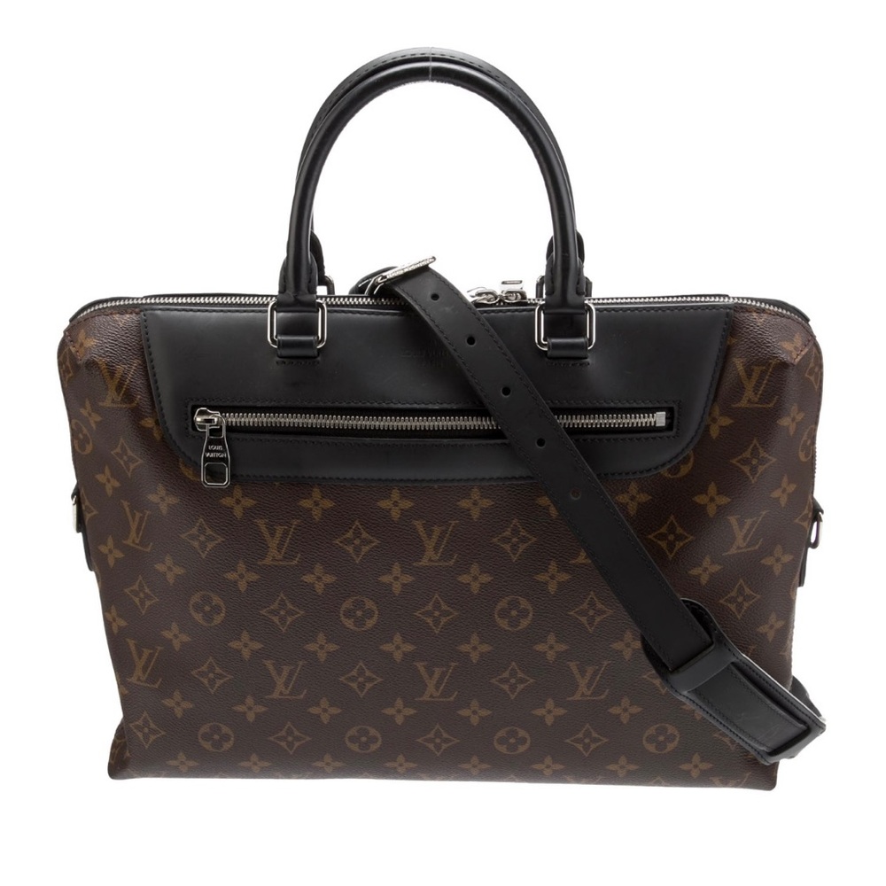 Louis Vuitton Brown Monogram Canvas and Black Leather Crossbody Bag - Picture 2 of 10